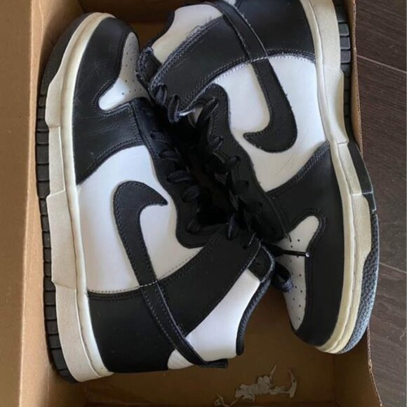 Womens Nike Black White High Rise Dunks Size 7.5 With Box - Picture 4 of 4